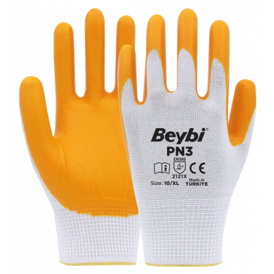 Beybi PN3 Polyester Örme Nitril Eldiven