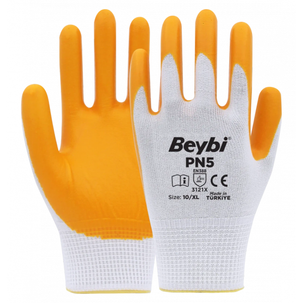 Beybi PN5 Polyester Örme Nitril Eldiven